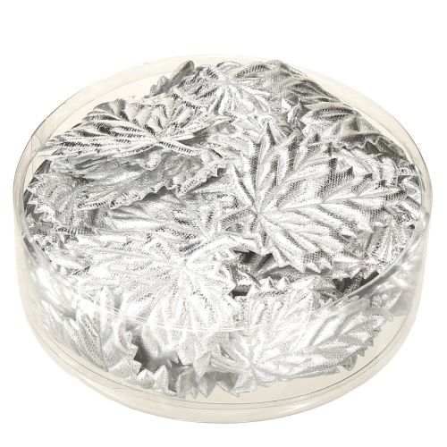 Artikel Dekorativa sidenblad 5cm silver 60 st