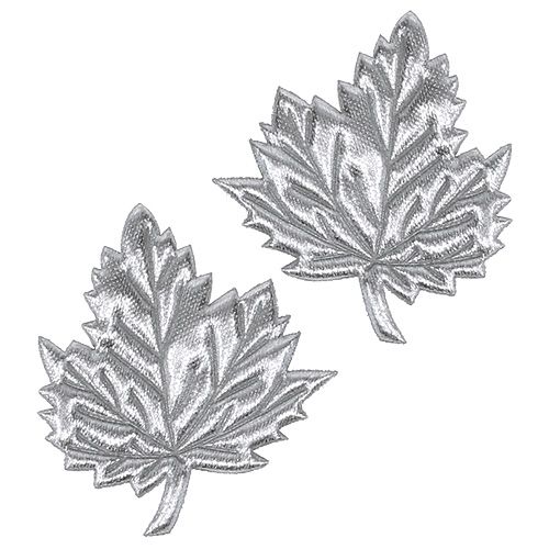 Floristik24 Deco blad gjorda av siden 5cm silver 60p