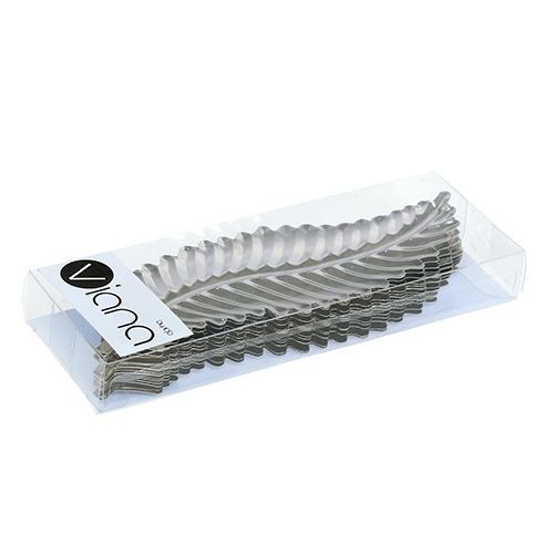 Floristik24 Dekorationsark av metall silver 4cm x 12cm 12st