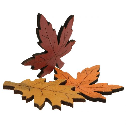 Floristik24 Dekorativ bladmix trägul, orange, mörkröd 8cm 18 st