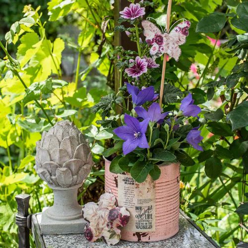 Floristik24 Dekorativ blomma för hängande pioner nostalgisk metallfjäderdekoration 4st
