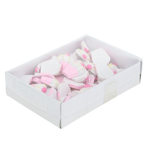 Floristik24 Miniatyr dekorativa muffins rosa, vit 2,5 cm 60p