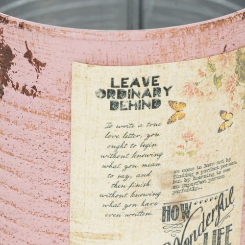 Artikel Dekorativ plåt, antik ros, metallplåt för plantering, Ø11cm H10,5cm