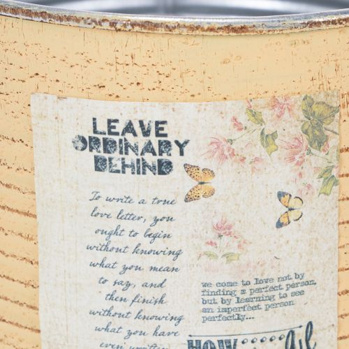 Artikel Dekorativ plåt, aprikos, metallkruka, sommardekoration, Ø15,5 cm H15 cm