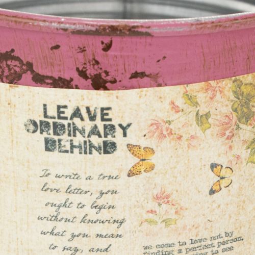 Artikel Dekorativ lila metallburk för plantering, Ø15,5 cm H15 cm