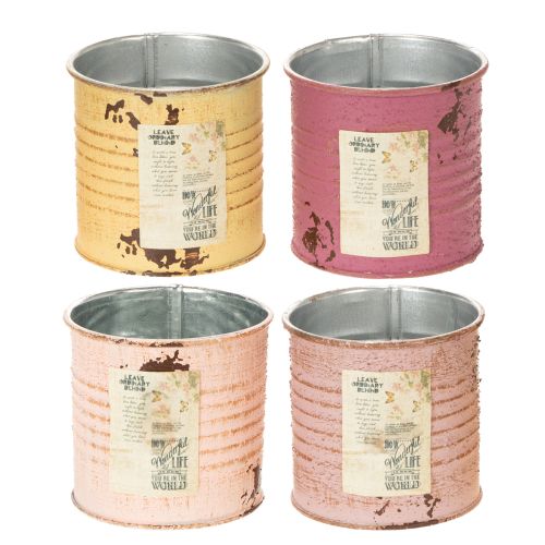 Dekorativ låda metall vintage Ø8cm H7,5cm Olika färger köpa | Floristik24.se