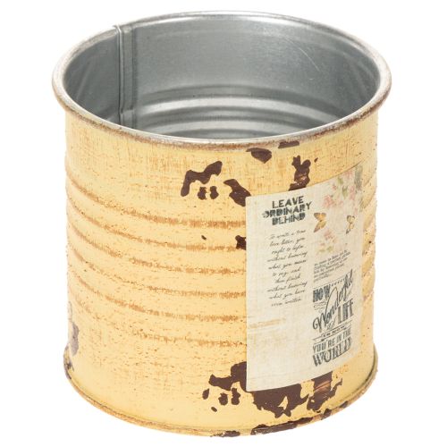 Artikel Dekorativ plåt, sommaraprikosfärgad, metallplåt, blomkruka, Ø8cm H7,5cm