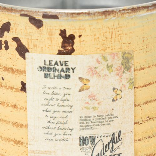 Artikel Dekorativ plåt, sommaraprikosfärgad, metallplåt, blomkruka, Ø8cm H7,5cm