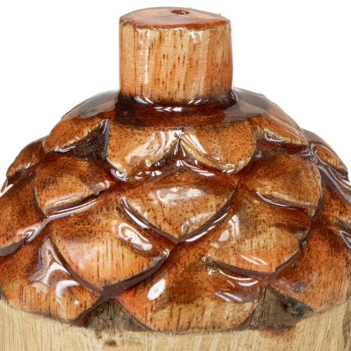 Artikel Dekorativa ekollon träbordsdekoration grön orange röd H10cm 3 stycken