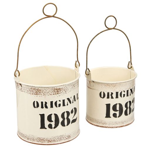 Dekorativt hinkhandtag &quot;Original 1982&quot; Creme Ø12/10cm 2×2-Set