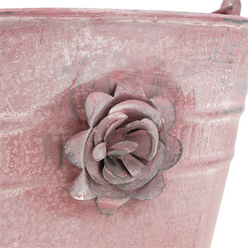 Floristik24 Dekorativ hink rosa L17,5cm H14cm