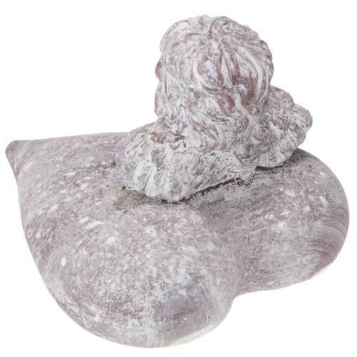 Artikel Dekorativ ängel på hjärtfigur gjord av gjuten sten 15×13,5×12 cm