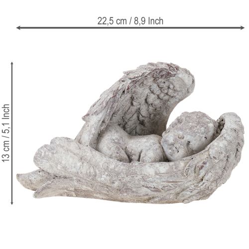 Artikel Dekorativ ängel sovande med vingar ängelfigur grav 22,5 cm