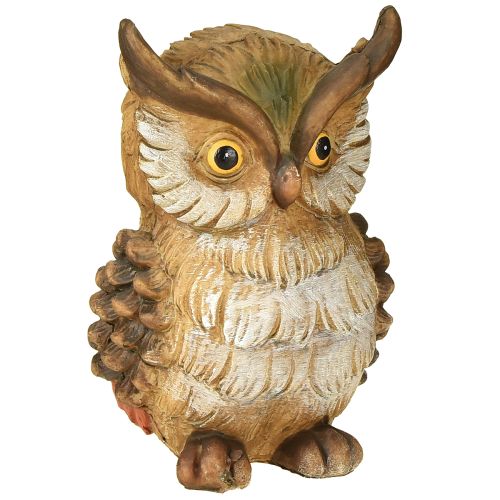 Dekorativ uggla dekorativ figur handmålad höstdekoration polyresin H14cm