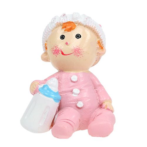 Artikel Dekorativ figur babyblå, rosa 4,5 cm 2st