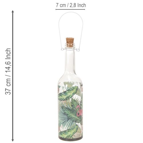 Dekorativ LED-flaska med flamingomotiv 37,5 cm varmvit 2 st | Floristik24.se