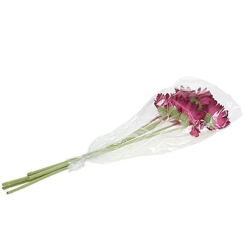 Floristik24 Dekorativ gerbera mörkrosa Ø10cm L53cm 6st