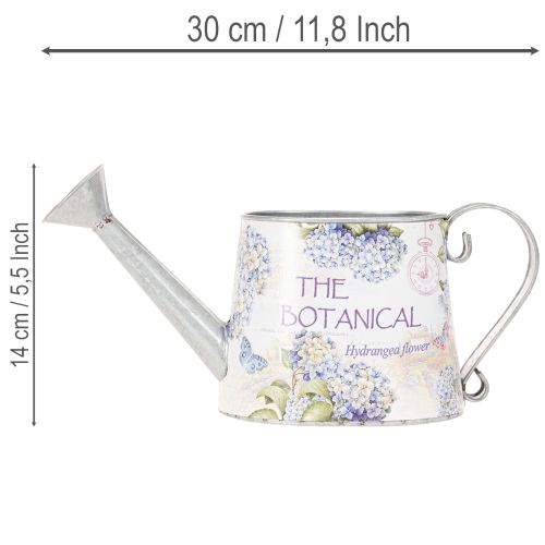 Dekorativ vattenkanna hortensia metall vintageblommor 30x11x14,5cm | Floristik24.se