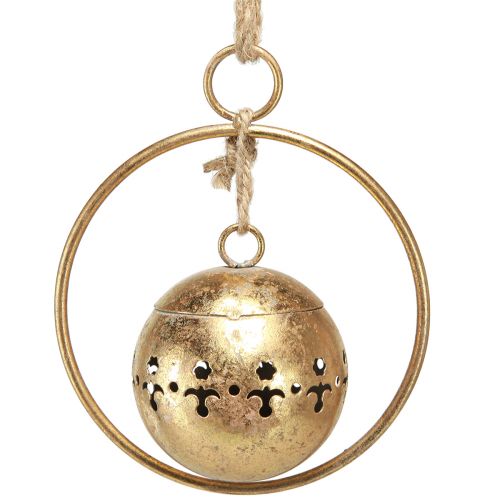 Artikel Dekorativ klocka guld klocka hängande dekoration metall natur Ø14cm