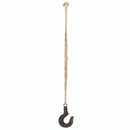 Artikel Dekorativ krok metall svart krok med jutesnöre H54cm