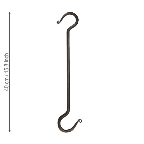 Artikel Dekorkrok av metall i svart metallkrok L40cm 2st