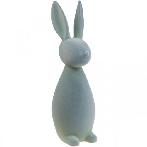 Floristik24 Deco Bunny Deco Easter Bunny Flockad Grågrön H69cm