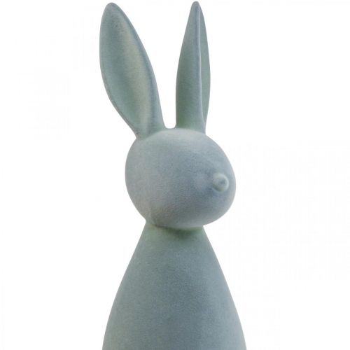 Floristik24 Deco Bunny Deco Easter Bunny Flockad Grågrön H69cm