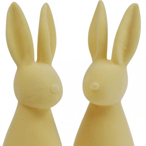 Artikel Dekorativ påskhare – 2:a val – Flockad Ljusgul H29,5cm 2 st