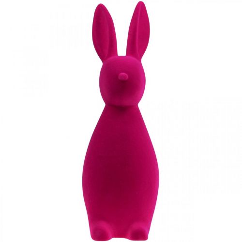 Floristik24 Dekorativ kanin Rosa Dekorativ påskhare – 2:a valet – Flockad H47cm