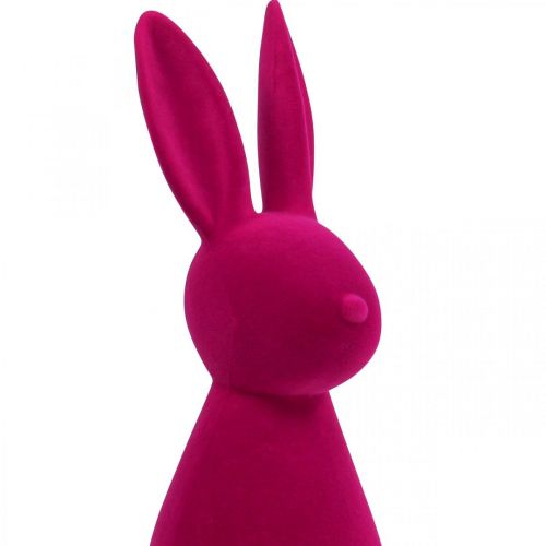 Floristik24 Dekorativ kanin Rosa Dekorativ påskhare – 2:a valet – Flockad H47cm