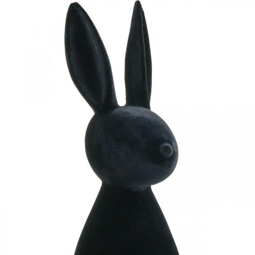 Floristik24 Dekorativ kanin Svart – 2nd Choice – Dekorativ påskhare Flockad H69cm