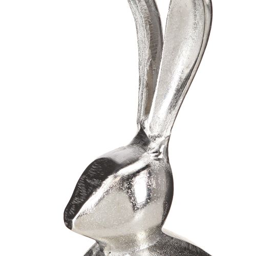 Artikel Dekorativ Kanin Metall Påsk i Silver Rund Ø12cm H25cm