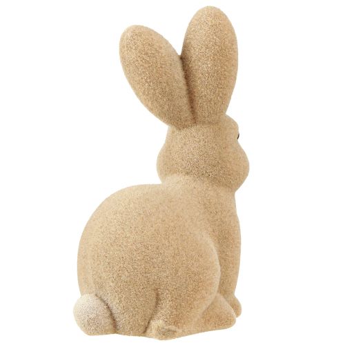 Artikel Dekorativ sittande påskhare i brunt – 2:a val – flockad H22cm