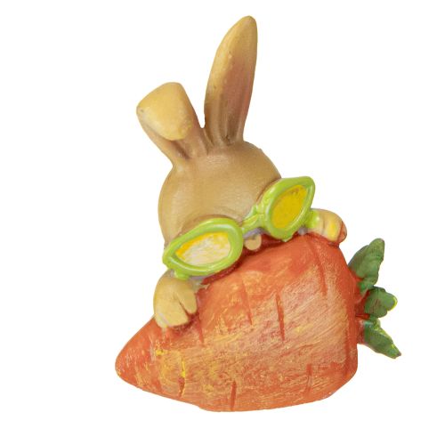 Dekorativ kanin med morot påskhare dekorationsfigurer H5,5 cm 6 st
