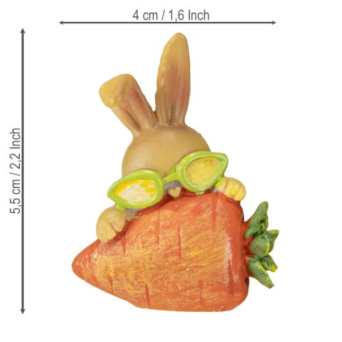 Artikel Dekorativ kanin med morot påskhare dekorationsfigurer H5,5 cm 6 st