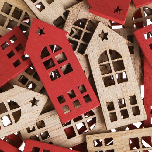 Artikel Dekorativt husspridningsdekoration trä i naturrött 2×4,5cm 72 st