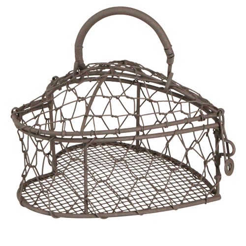 Floristik24 Dekorativt hjärta av tråd för fyllning vintagegrå 14×13,5cm