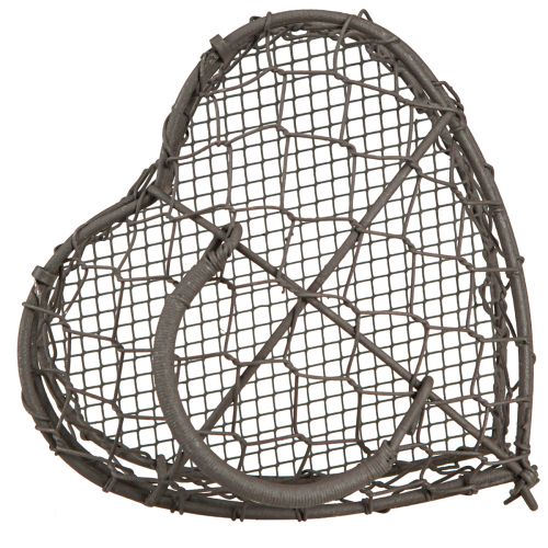 Artikel Dekorativt hjärta av tråd för fyllning vintagegrå 14×13,5cm