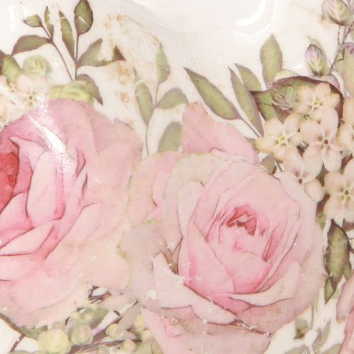 Artikel Dekorativa hjärtan med rosa keramik i krämrosa 8x8cm 3st