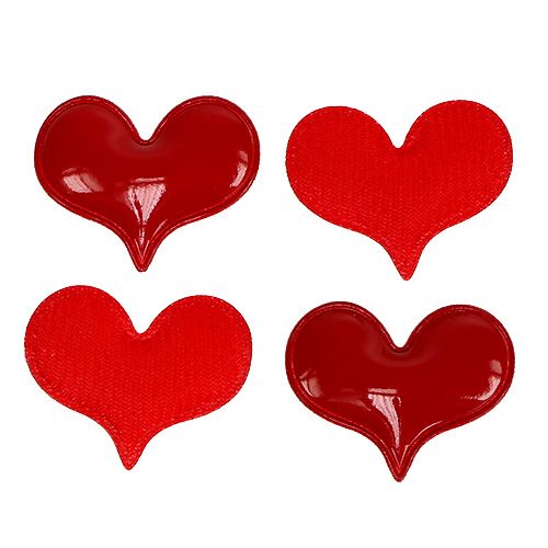 Floristik24 Dekorativa hjärtan att strö 4,5cm rött 50st