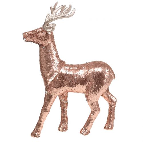 Floristik24 Dekorativa rådjur med paljetter roséguld H46cm