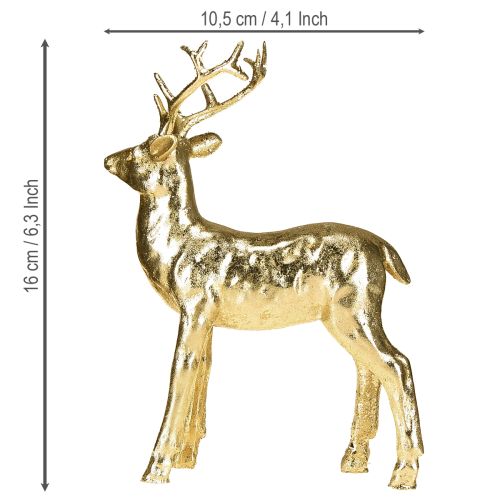 Artikel Dekorativ stående renfigur av hjort guld 10,5×4,5×16 cm 2 stycken