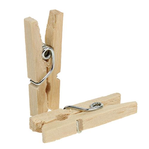 Floristik24 Dekorativa träklämmor 2,5 cm naturliga 300p
