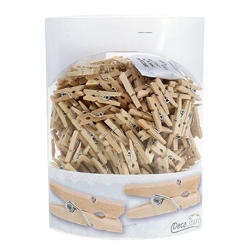 Floristik24 Dekorativa träklämmor 2,5 cm naturliga 300p