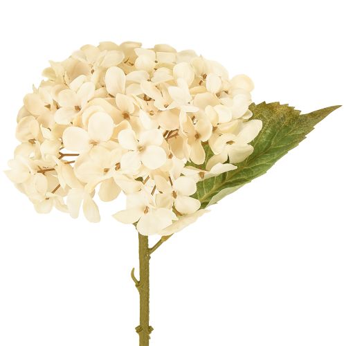 Dekorativa hortensior konstgjorda krämfärgade sidenblommor 34 cm 2 st