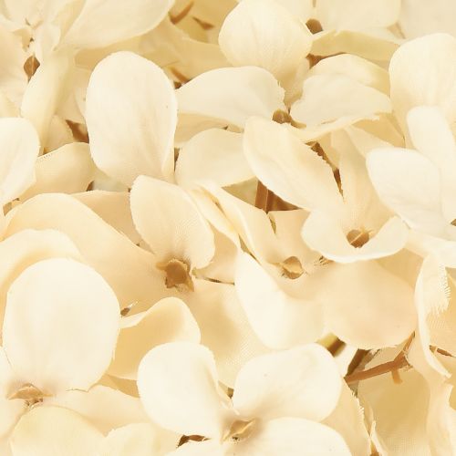 Artikel Dekorativa hortensior konstgjorda krämfärgade sidenblommor 34 cm 2 st