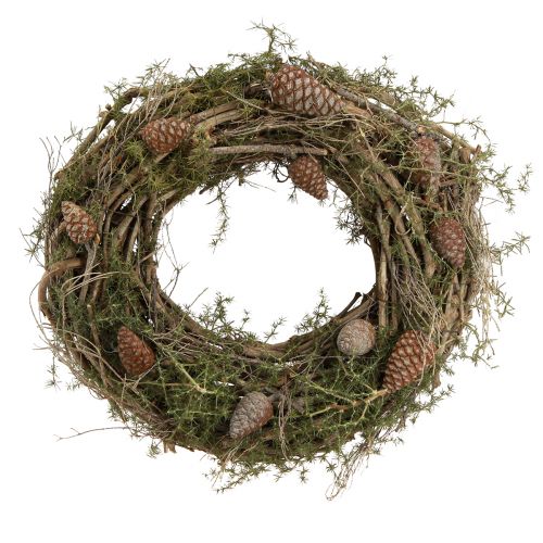 Artikel Dekorativa kransgrenar och cederkottar träkrans natur Ø40cm