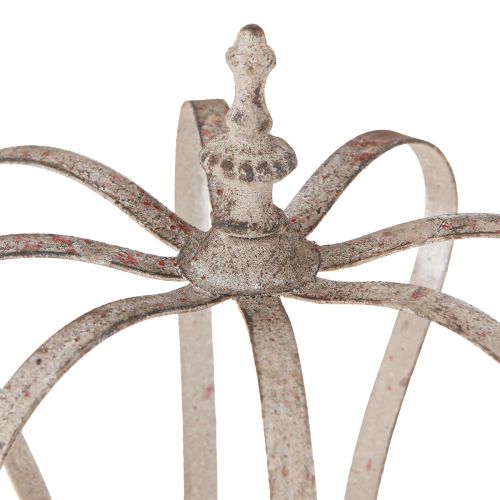 Floristik24 Dekorativ krona Vintage Metall Krona Grå Rost Ø19cm H22cm