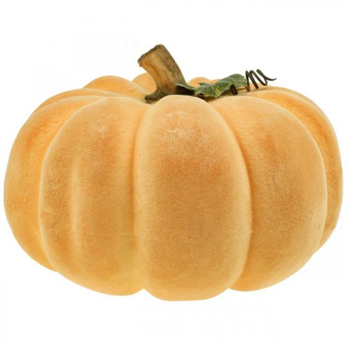 Floristik24 Dekorativ pumpa flockad ljusorange höstdekoration Ø30cm