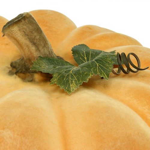 Floristik24 Dekorativ pumpa flockad ljusorange höstdekoration Ø30cm